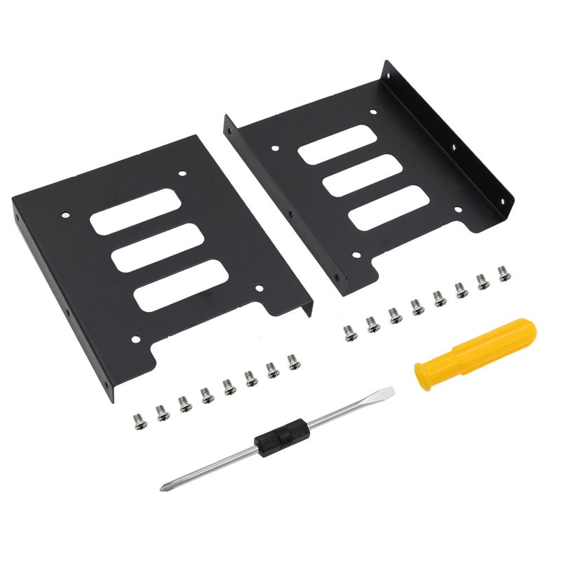 PHITUODA 8Pcs 2.5" to 3.5" SSD HDD Hard Disk Drive Bays Holder Metal Mounting Bracket Adapter with Screws for PC - Image 2